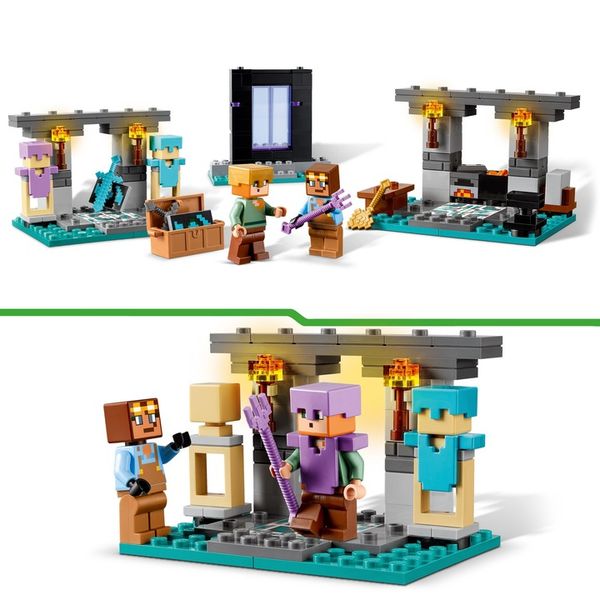 LEGO MAINCRAFT 21252 ZBROJOWNIA WARSZTAT KOWALA PORTAL DO NETHERU FIGURKI zdjęcie 8