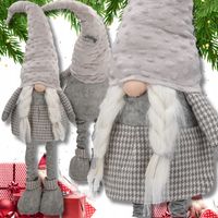 SKRZAT ŚWIĄTECZNY KRASNAL GNOM MIKOŁAJ DUŻY SZARY XXL SZARY 90cm WARKOCZ