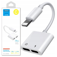 adapter joyroom s-y104 słuchawkowy lightning / 2x lightning - biały