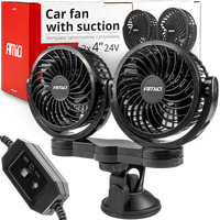 WIATRAK WENTYLATOR SAMOCHODOWY NA PRZYSSAWKĘ 24V PODWÓJNY POD ZAPALNICZKĘ