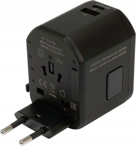 ADAPTER SIECIOWY Z ŁADOWARKĄ USB USB-C USA UK EU na Arena.pl