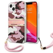 Guess GUHCP13MKCABPI iPhone 13 6,1" różowy/pink hardcase Camo Strap