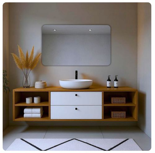 LUSTRO 120x70 cm ZAOKRĄGLONE ROGI BEZ OŚWIETLENIA ŁAZIENKOWE BEZ RAMY na Arena.pl