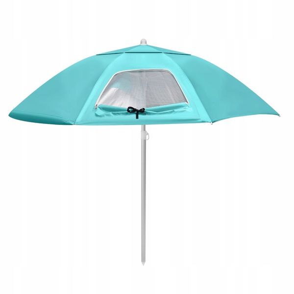 Duży parasol plażowy 2w1 namiot parawan ogrodowy składany w pokrowcu zdjęcie 5