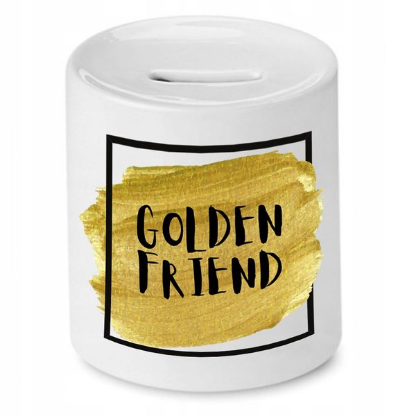 Skarbonka Dla Przyjaciela Golden Friend Prezent Z Nadrukiem Ze Zdjęciem zdjęcie 1