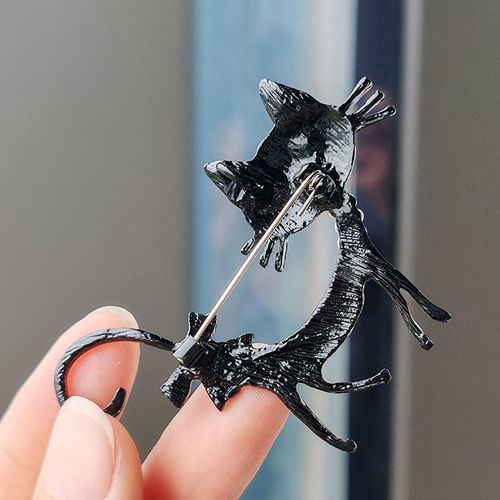 broszka ozdobna niebieski kot w serca z kokardą bz149 na Arena.pl