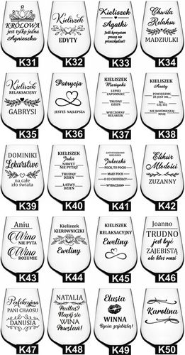 KIELISZEK do wina z grawerem na DZIEŃ KOBIET URODZINY kieliszek XXL na Arena.pl