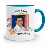 Kubek Błękitny Politycy Premier Mateusz Morawiecki Z Nadrukiem Ze Zdjęciem