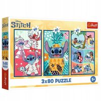 TREFL 34885 Puzzle 3x80 Świat Stitcha