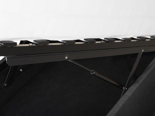 Łóżko z pojemnikiem tapicerowane 90 x 200 cm szare DINAN na Arena.pl