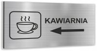 Tabliczka informacyjna przydrzwiowa KAWIARNIA Tablica aluminium srebrna