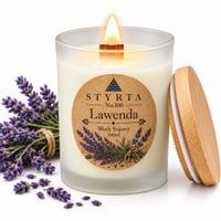 Świeca sojowa Premium Lawenda 200 ml Styrta No.100 satynowe szkło