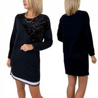 Sukienka Bawełniana Tunika Prosta Klasyczna NICE CZARNA