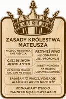 TABLICA ZASADY GARAŻU drewniana GRAWER personalizowany zabawny prezent