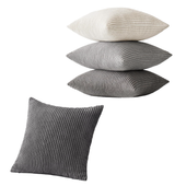 Zestaw 4 Poszewek Dekoracyjnych na Poduszki Kord Ciemnoszare 50x50 cm