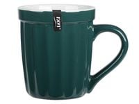 Kubek kamionkowy ryflowany filiżanka BISTRO KOLOR 330 ml ciężki zielony