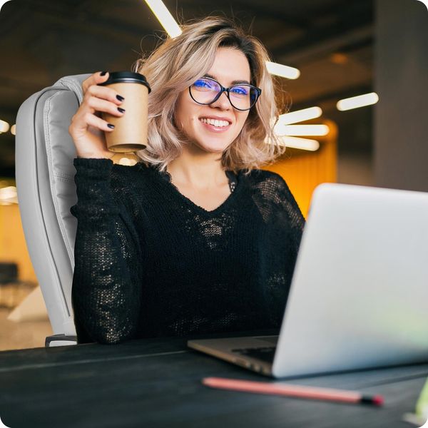 Fotel biurowy Sofotel Porto - szary zdjęcie 3