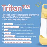 B.BOX BUTELKA TRITANOWA ZE SŁOMKĄ ŻÓŁTA LEMOT TWIST 600 ML DLA DZIECI 3+