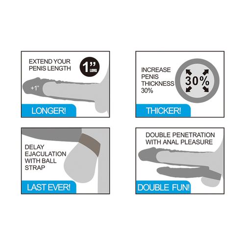 Add 1"" Pleasure X Tender Vibrating Double Penis Sleeve na Arena.pl