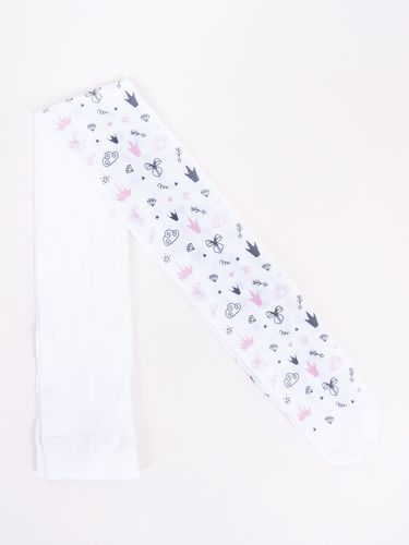 Rajstopy dziecięce mikrofibra białe ze wzorkami 40 DEN 80-86 YOCLUB na Arena.pl