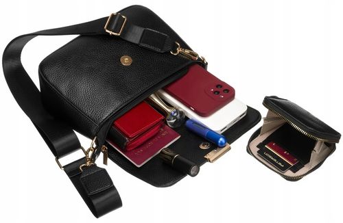 MAŁA TOREBKA DAMSKA LISTONOSZKA PETERSON MODNA MIEJSKA NA MAGNES CZARNA na Arena.pl