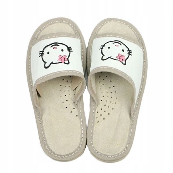 Kapcie Dziecięce Kitty Klapki Pantofle Skóra! zdjęcie 1