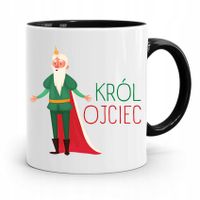 Kubek Czarny Prezent Na Dzień Ojca Król Ojciec Z Nadrukiem Ze Zdjęciem