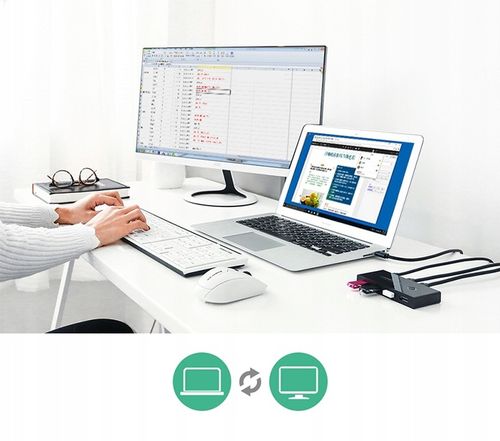 UGREEN Adapter Hub Switch Przełącznik Rozgałęźnik USB 4x USB-A 2.0 480Mbps na Arena.pl