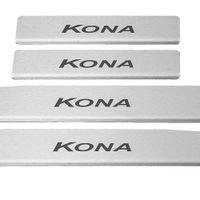 Listwa progowa HYUNDAI KONA Stal nierdzewna 304 mat z czarnymi literami