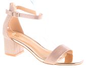 Sandały na obcasie słupku 5 cm. szampańskie brokatowe Rozmiar obuwia - 38