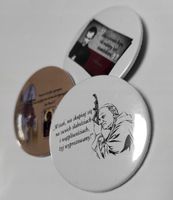 Metalowe Przypinki Butony Z NADRUKIEM RELIGIJNE 56 mm z agrafką