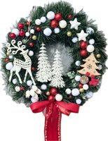 WIANEK ŚWIĄTECZNY BOŻE NARODZENIE WIENIEC NA DRZWI STROIK CHOINKI RENIFER