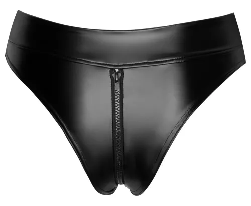 noir handmade m - wysokie majtki z zamkiem, czarne, połysk powerwetlook na Arena.pl