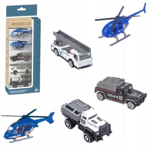 Zestaw pojazdów policyjnych resoraki autka 3 wozy i 2 helikoptery 6134P na Arena.pl