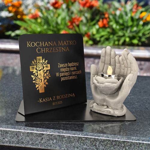 Statuetka dekoracyjna i LAMPKA LED na GRÓB MATKI CHRZESTNEJ na Arena.pl