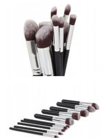 PĘDZLE DO MAKIJAŻU PROFESJONALNE KOMPLET ZESTAW 10