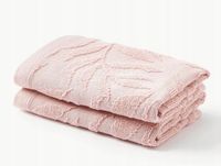 Ręcznik z wypukłą strukturą Leaf 2 x 30 x 30 cm Jasny różowy