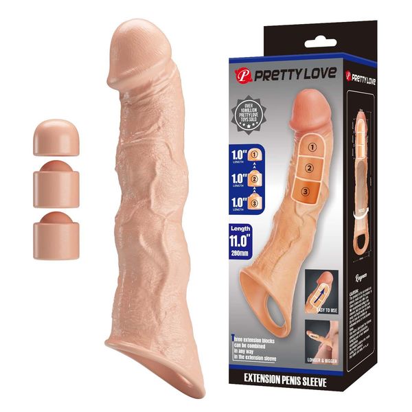 Pretty Love Extension Penis Sleeve With Modular Length Blocks – 28 Cm zdjęcie 1