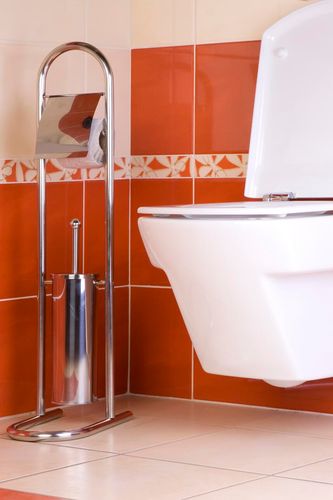 Stojak na szczotkę wc z uchwytem na papier toaletowy zestaw chromowany na Arena.pl