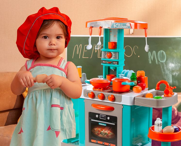 Kuchnia Dla Dzieci Indukcyjna Mały Kucharz Niebieska zdjęcie 10