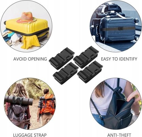 PAS ZABEZPIECZAJĄCY do WALIZKI BAGAŻU CZARNY torby spinający pasy 6szt + za na Arena.pl
