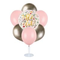 Zestaw balonów na stojaku Sto Lat kwiaty dekoracja urodzinowa