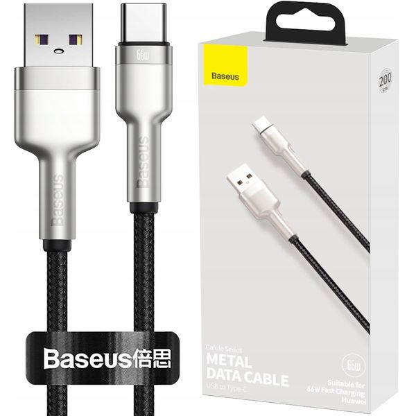 Kabel Baseus USB - USB typ C 2 m czarny zdjęcie 6