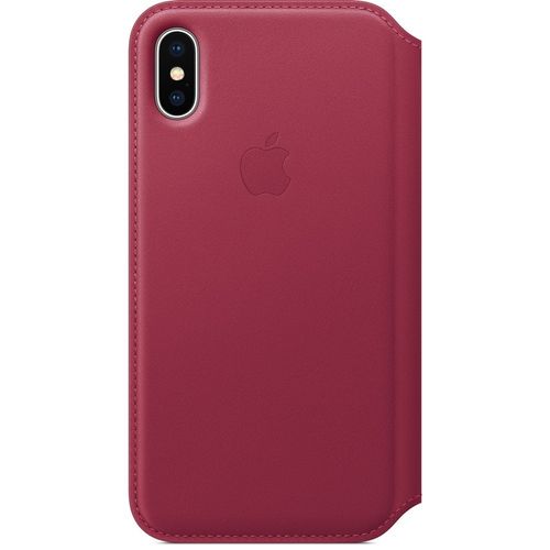 Apple iPhone X Leather Folio - Berry na Arena.pl