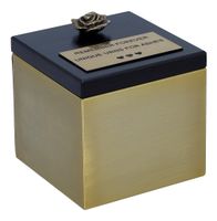 Stalowe złote pudełko na prochy Mini urna Róża / tabliczka