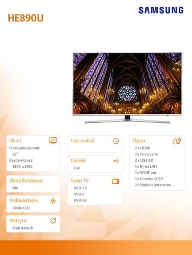 Samsung 65'' 65EE890U na Arena.pl
