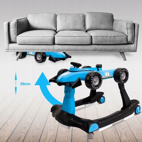 Interaktywny Chodzik jeździk pchacz Wyścigówka Formuła 1 3w1 niebieski na Arena.pl