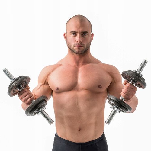 GRYF stalowy pełny odlew prosty 40cm 30mm chromowany hantle śrubowy zaciski na Arena.pl