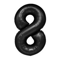 Balon foliowy cyfra 8 czarna,  100 cm