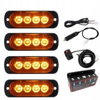 LAMPY OSTRZEGAWCZE LED LAWETA POMOC STROBOSKOPY KOGUT DO ATRAPY POMARAĆZOWE